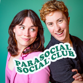 Parasocial Social Club Logo & Photo of Jewell Karinen and Charlie James